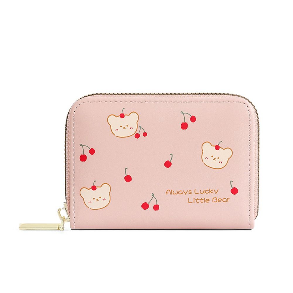Candy Color Bear Pattern Wallet Korean Style Small Zipper Wallet Portable Short Coin Purse School