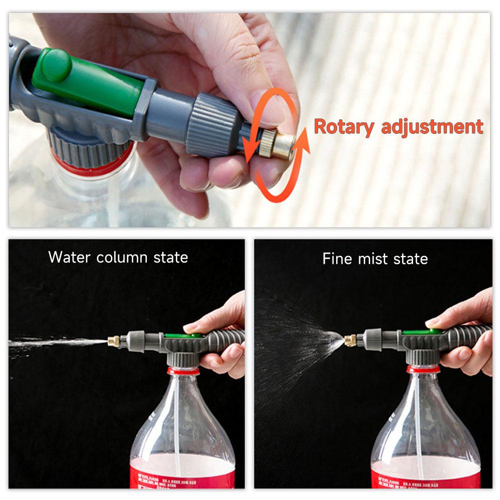 Manual Sprayer Adjustable High Pressure Air Pump Nozzle Drink Bottle Spray Head Garden Watering Supplies Irrigation Sprinkler Garden Tool