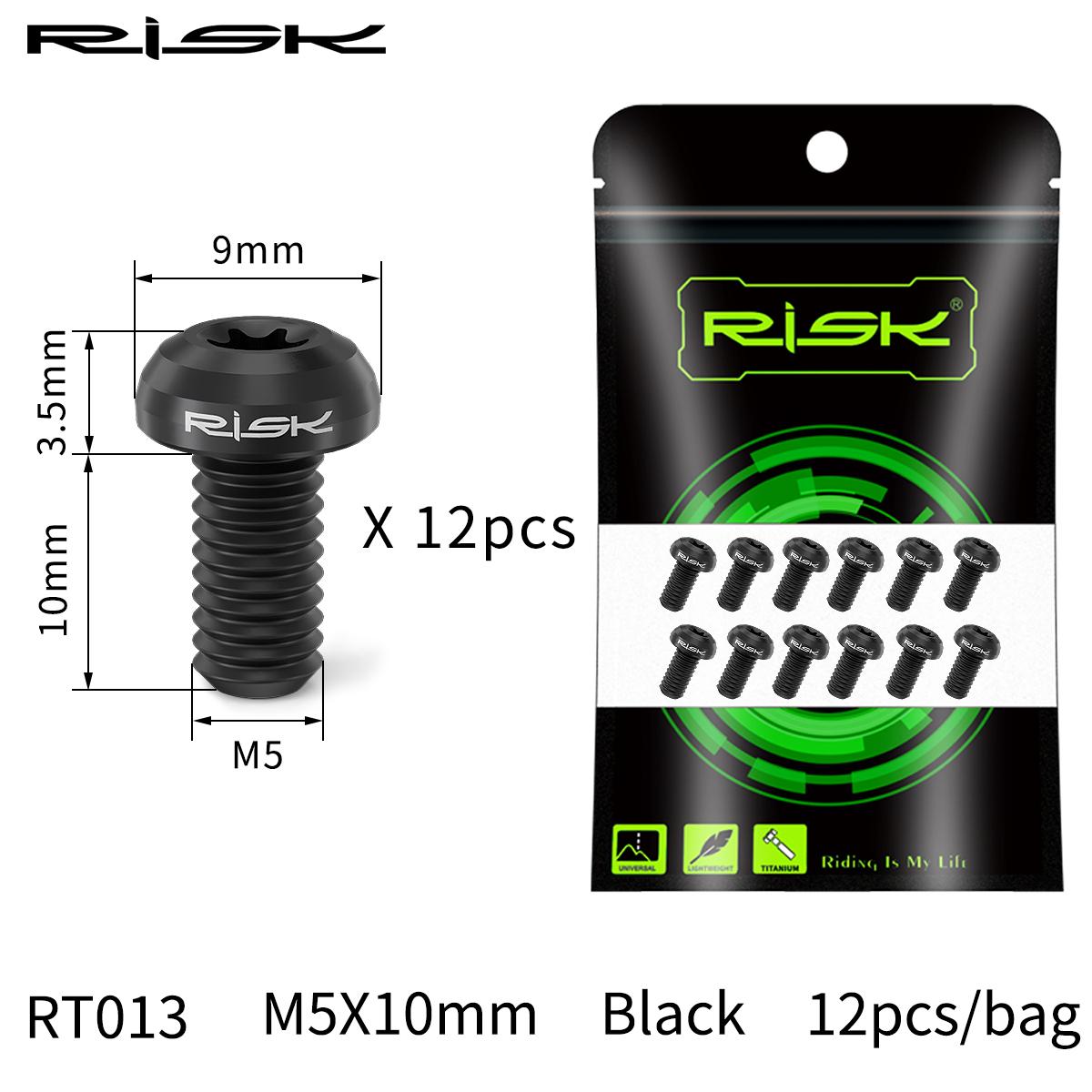 RISK Mountain Bike T25 Disc Screw M5x10 Plum Blossom Disc Brake Disc Fixing Screw Titanium Alloy Bicycle Brake Disc Screws чёрный
