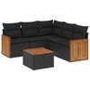 VidaXL Salon de Jardin avec Coussins 6 pcs, Canapés de Patio, Ensemble de Meubles, Mobilier de Terrasse Extérieur, Noir 3260046