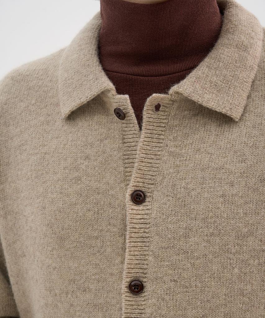 Trip Le Sens [100% Wool] Pure Light Collar Cardigan_Beige