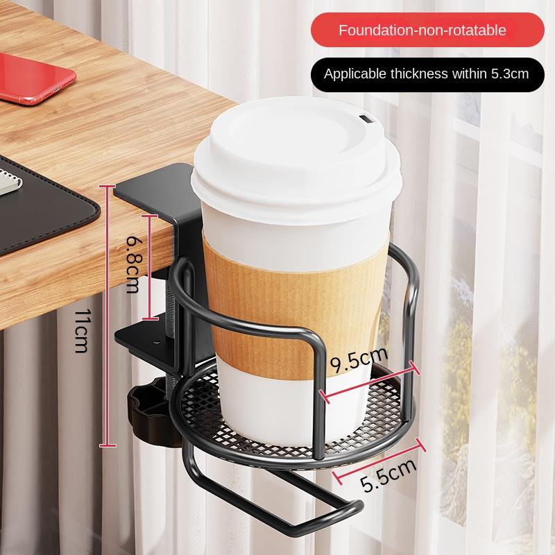 2 in 1 Desk Cup Holder with Headphone Hanger Holder, Anti-Spill Cup Holder-360° Rotation Stand Hook Suitable for Coffee Mups
