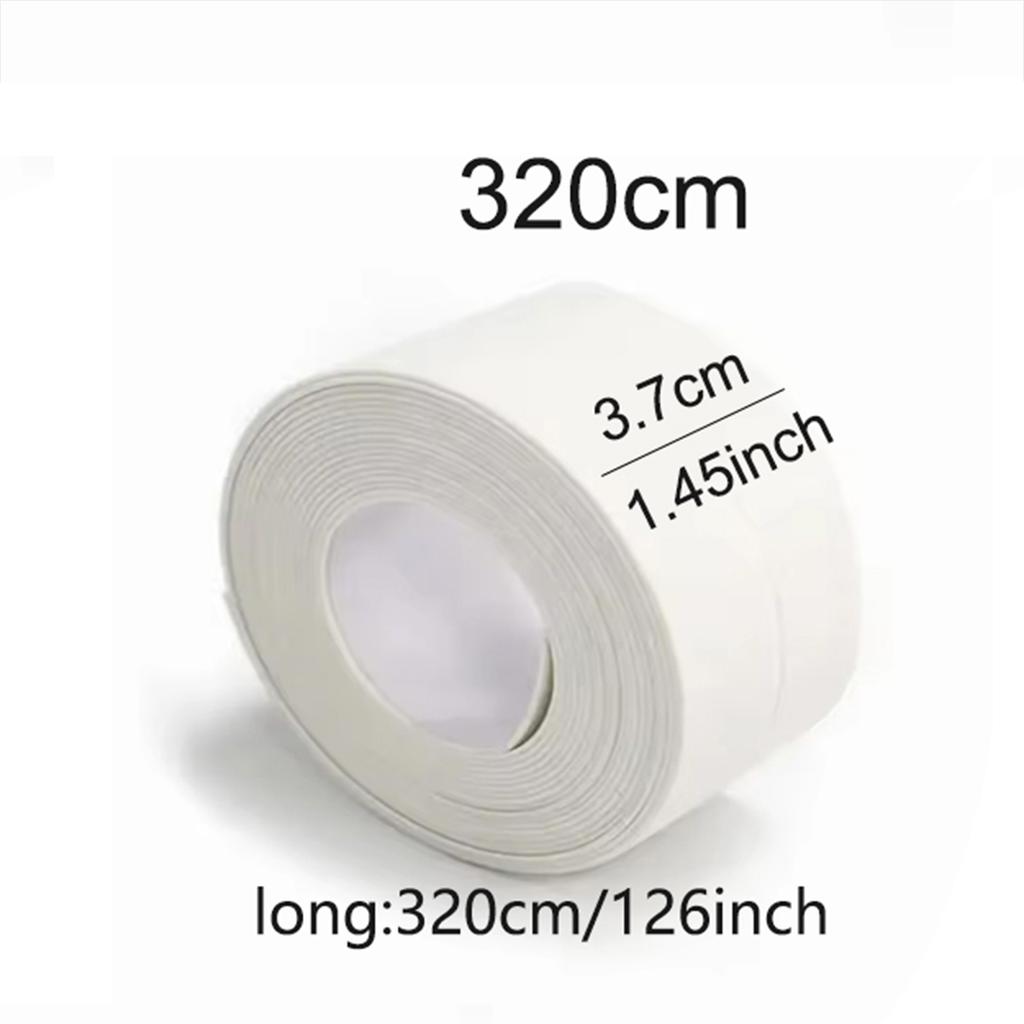 1 Roll of Waterproof White PVC Self-Adhesive Tape - Perfect for Bathroom, Sink & Kitchen - Super Strong Stickiness!