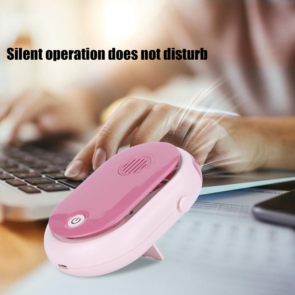 Electric Desktop Fan with 3 Speeds Portable Neck Hanging Aromatherapy Fan USB Charging(White )