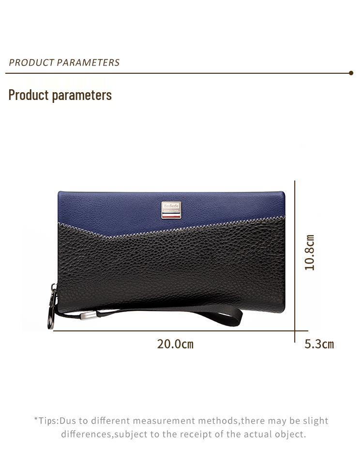 Men's Cross-Border Patchwork Creative Wristlet: Minimalist Business Clutch with Large Capacity for Mobile Devices.