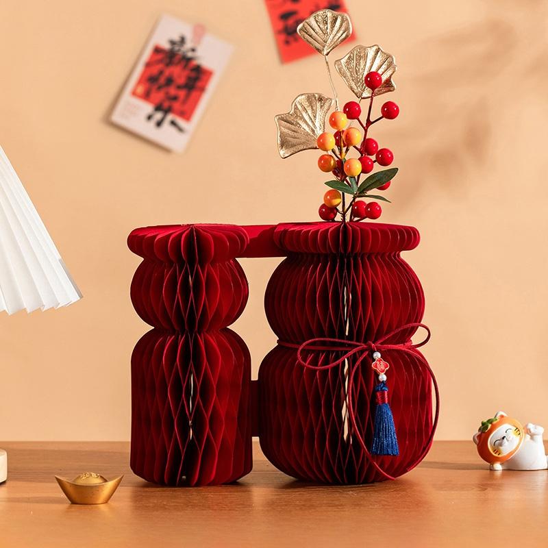 Wedding Room 3D Honeycomb  Ornament    Chinese Horse Year Decoration Carft  Wedding Spring Festival Party Decorations