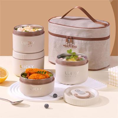 Δοχείο φαγητού διπλής στρώσης Στοιβαζόμενο μπολ σούπας Θερμικό κουτί φαγητού Μαθητή