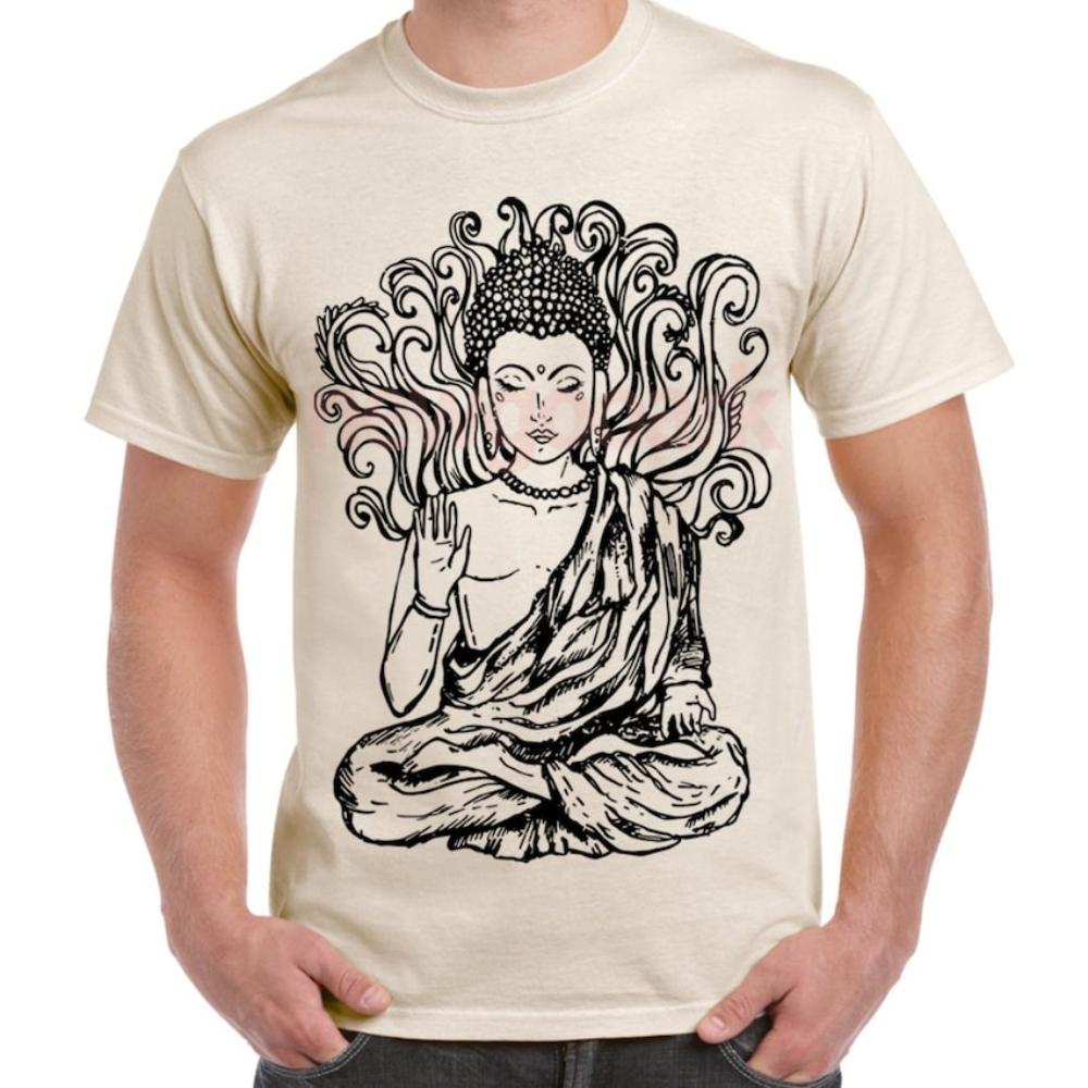 Buddha Groß Mann Grafik T-Shirts Buddhismus Meditation Yoga T-Shirt Frau Mann Unisex Erwachsener Baumwolle Kurzarm Retro Kleidung Mann