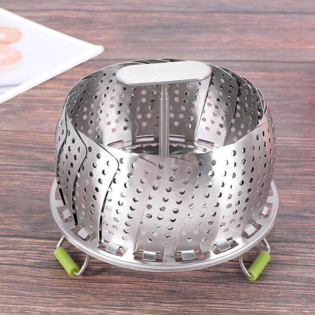Good-Stainless Steel Folding Vegetable Steamer Basket,Insert For Cooking Food,Expandable To Fit Various Size Pot
