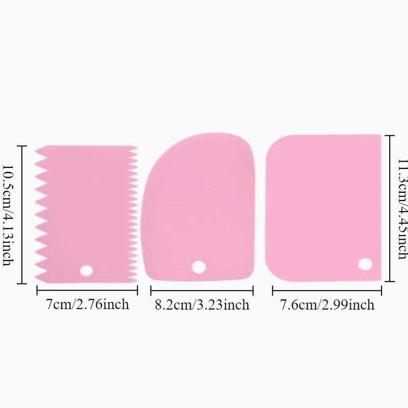 3pcs/set Baking dough cutting scraper Baking cream scraper Thickened cake cream plastic scraper Baking tool