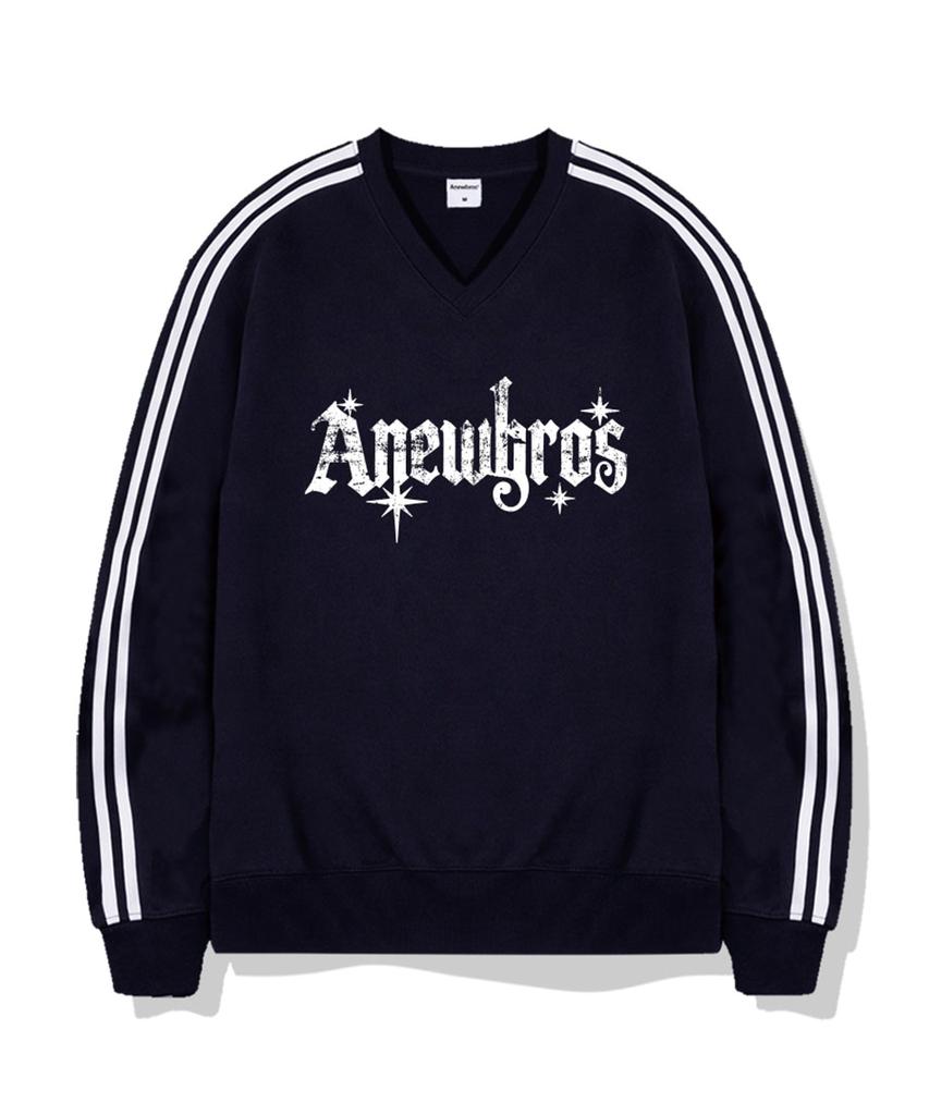 ANEWBROS Rusty Oversized Track V-Neck Sweatshirt 5 Colors [Anbv_9004]