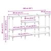 Console Table with Shelf Black Oak Effect 160 X 29 X 80 Cm