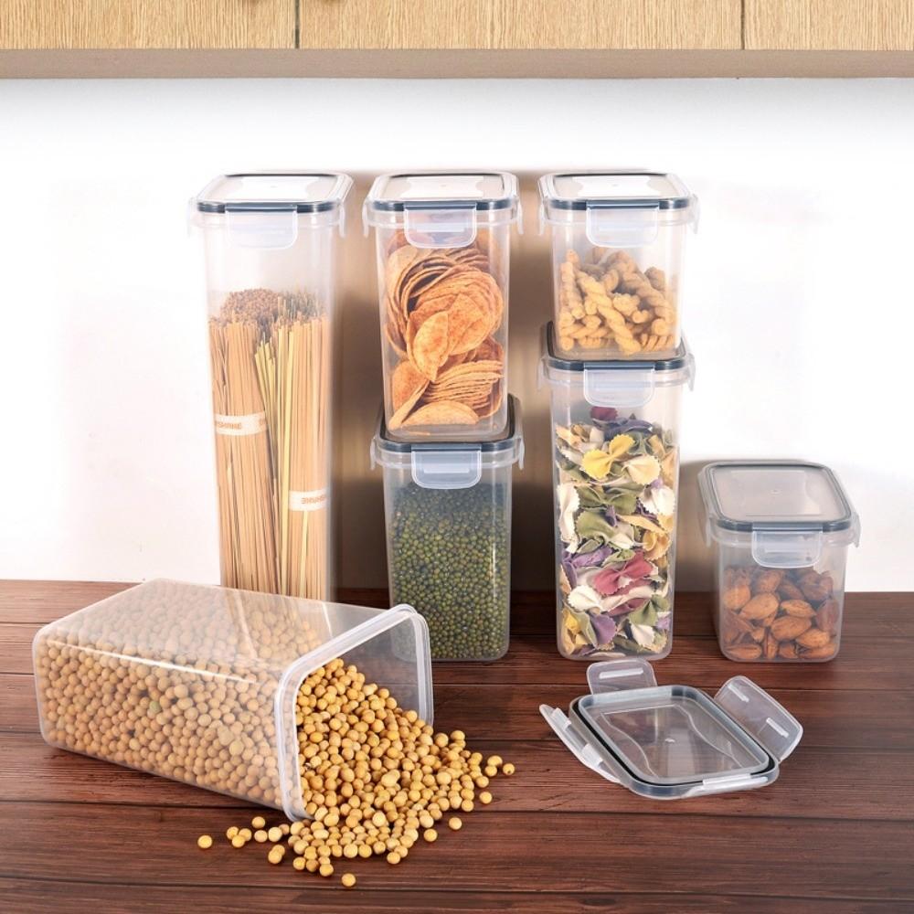 520-2000ml Sealed Jars Transparent Keep Fresh Function Kitchen Storage Container Moisture-proof Food Storage Tank