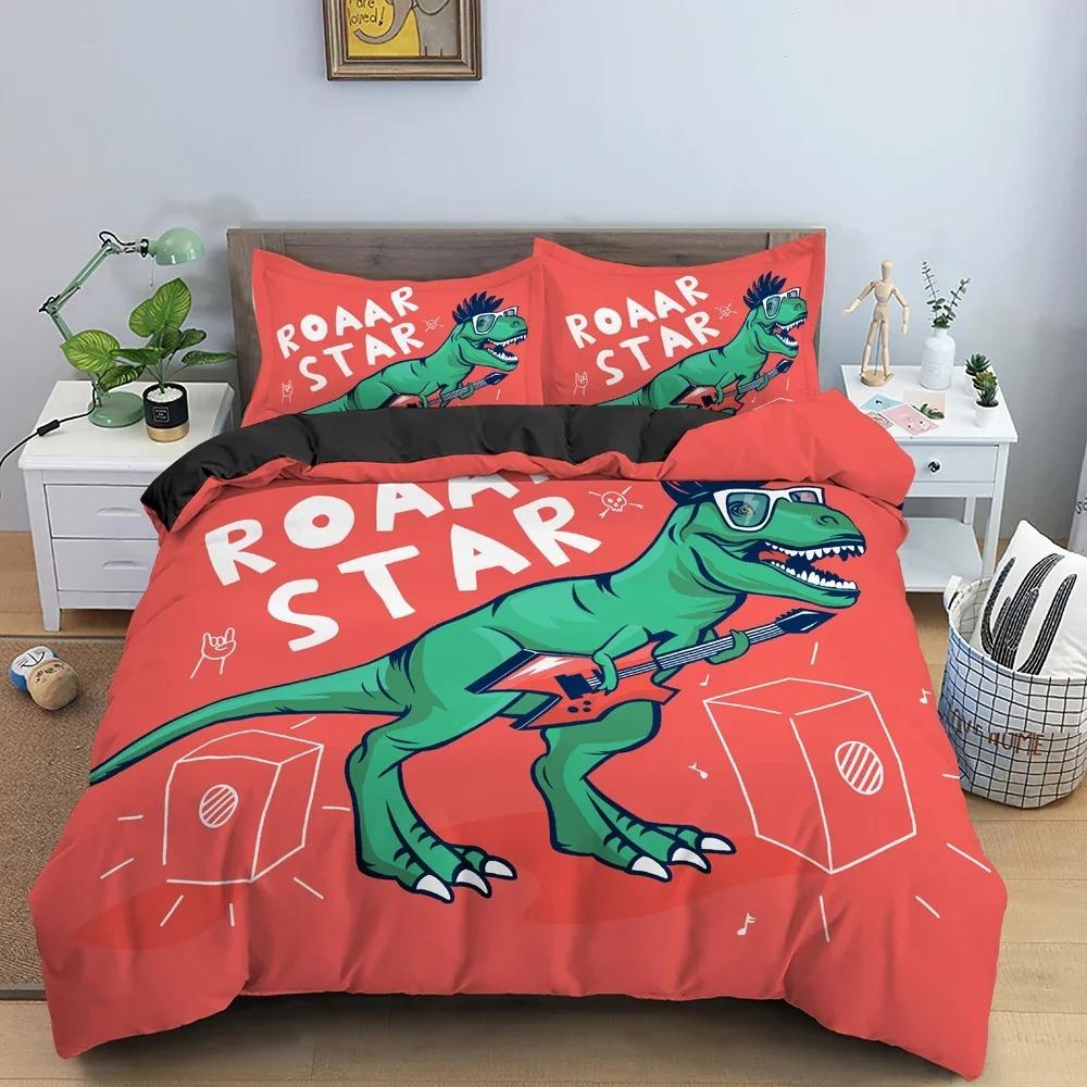 

3D Cartoon Dinosaur Pattern Luxury Duvet Cover Bedding Set for Kid s Bedroom King Queen Twin Single Size Home Textile Tool 70x133cm 2pcs