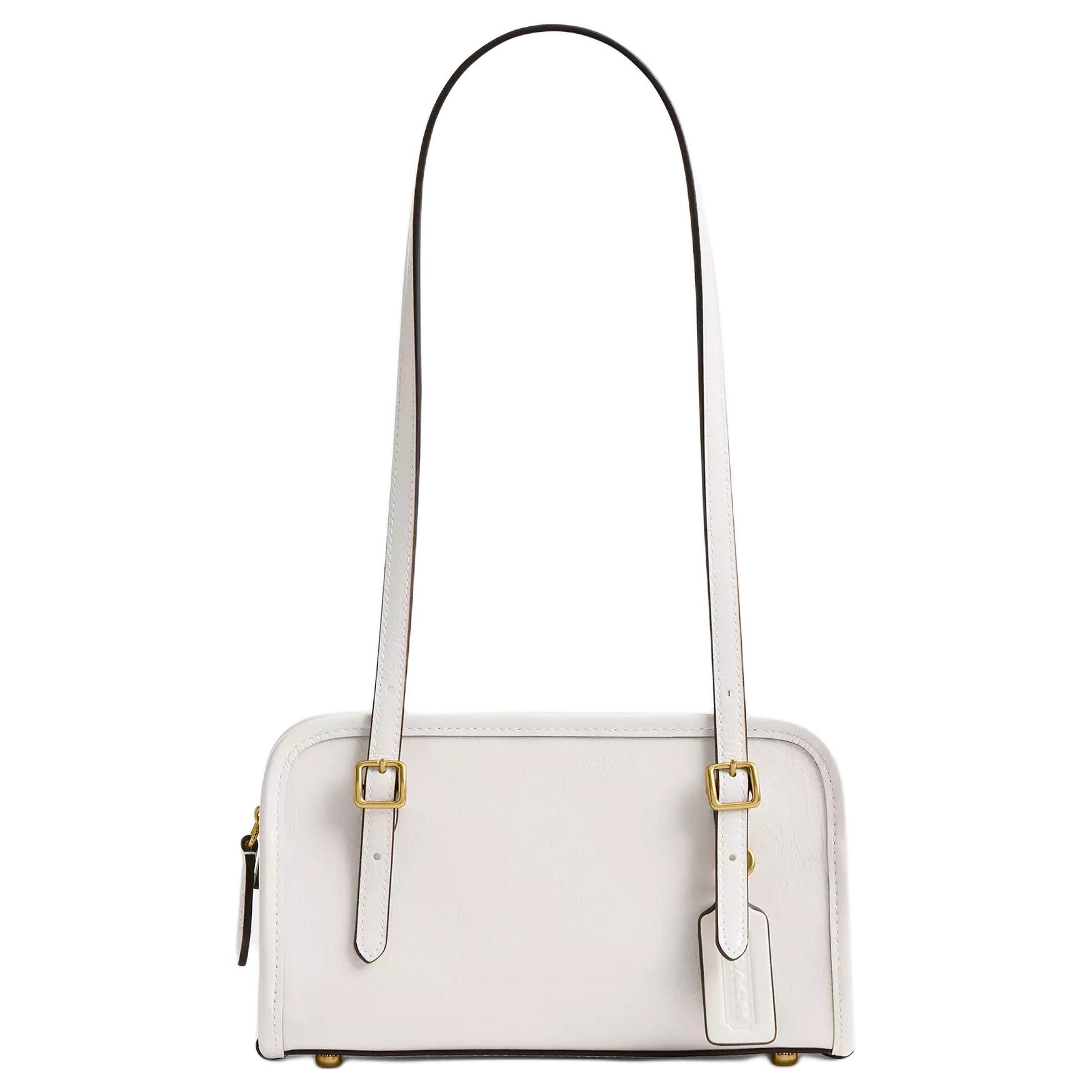 

Coach Swing 20 Adjustable Detachable Shoulder Strap Zipper Pebbled Leather Shoulder Bag Small Women shoulder bag Brass Chalk-White CAN31-B4HA Basic Set (Bag+Dust Bag)
