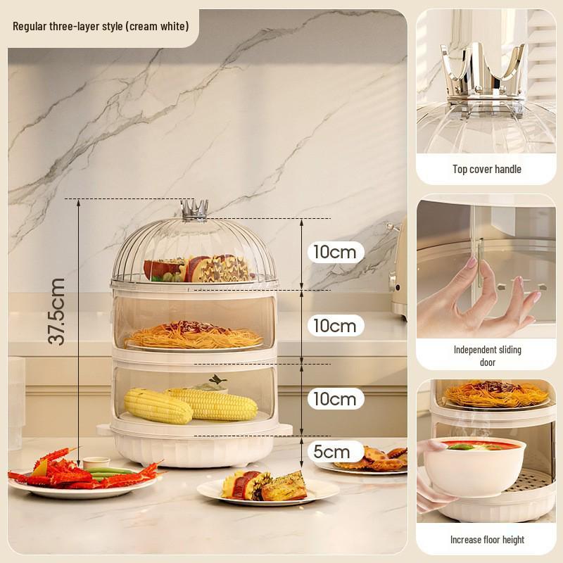 Multi-layer Transparent Food Cover for Dining Table Insulation