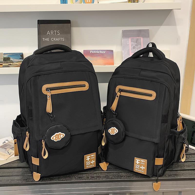 Schoolbag High-value Campus Style Lightweight and Versatile Leisure Travel Male and Female Junior High School High School Student Schoolbag Large