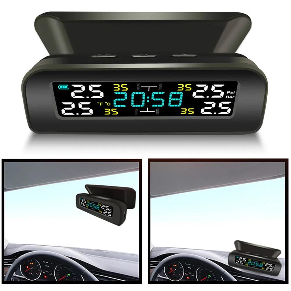 Real-time Tire Pressure Color LCD TPMS For Real-time Monitoring Air Leakage Alarm Dual Charging Options For Safe Driving