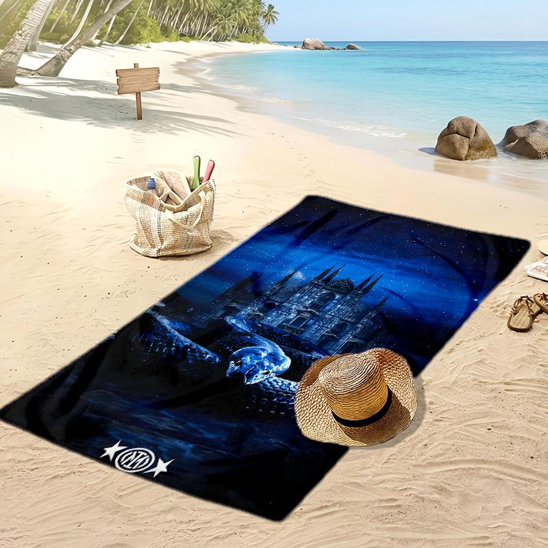 Toalla de Playa Impresa del Inter de Milán Secado Rápido Toalla Suave Manta de Playa Rectangular Grande Portátil para Viajes Piscina