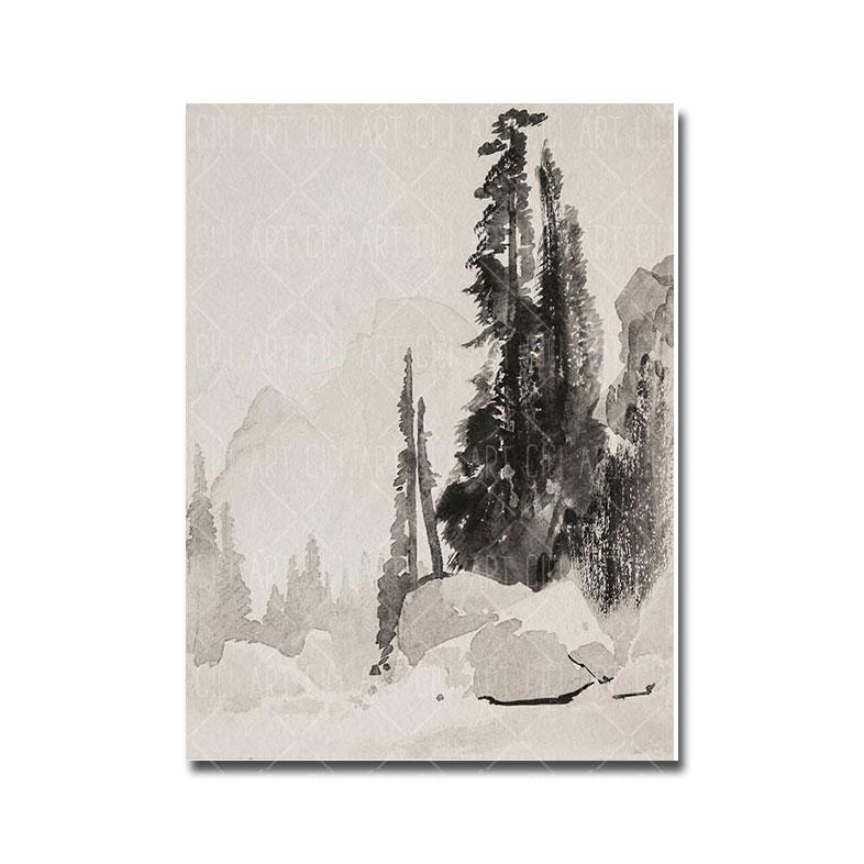 Vintage Neutral Tone Poster Watercolor Sketches Art Print French Country Canvas Oil Painting Wall Picture Living Room Home Decor