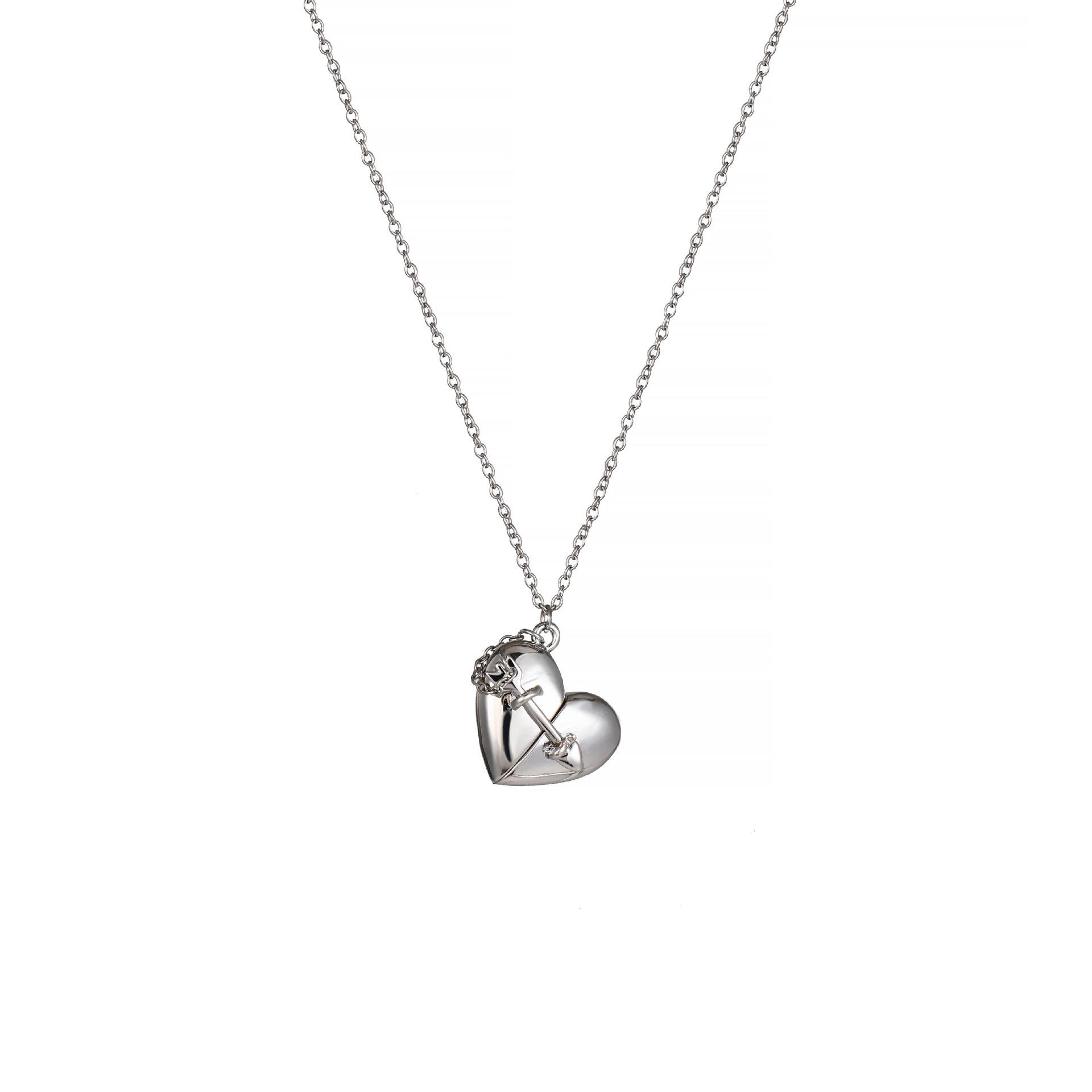 

Love Photo Box Pendant Necklace Commemorative Opening And Closing Peach Heart Pendant Collarbone Chain, Proverbs Marriage Proposal Confession Gift