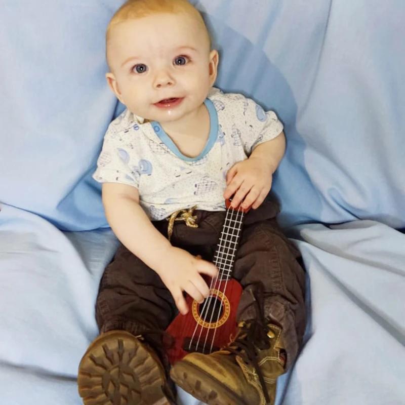 Mini Guitar 4 Strings Classical Ukulele Guitar Toy Musical Instruments For Kids Children Beginners Early Education Small Guitar