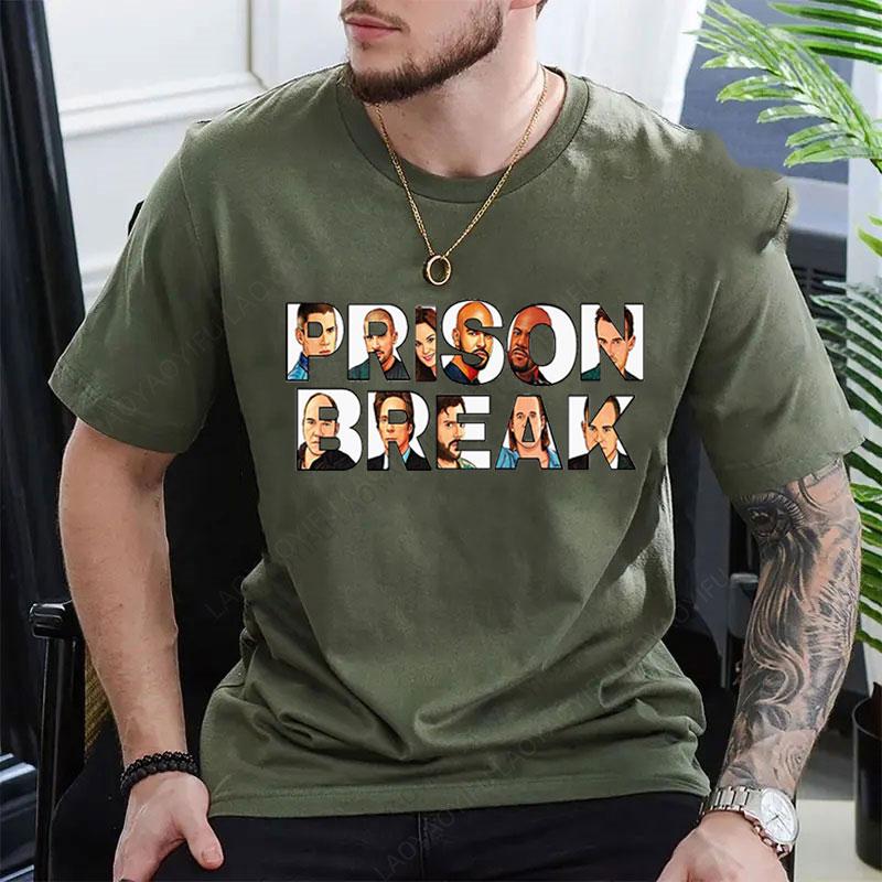 

Camiseta Prison Break Tv Series Ropa Hombre Classics Vintage Streetwear Printed T-shirt Woman Y2k Clothes Camisa Cotton Tops 5XL різнокольоровий