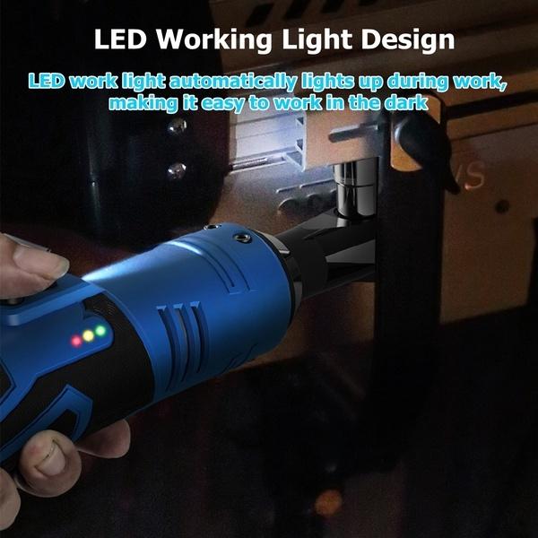 28V 60Nm Electric Cordless 90° Ratchet Wrench 3/8