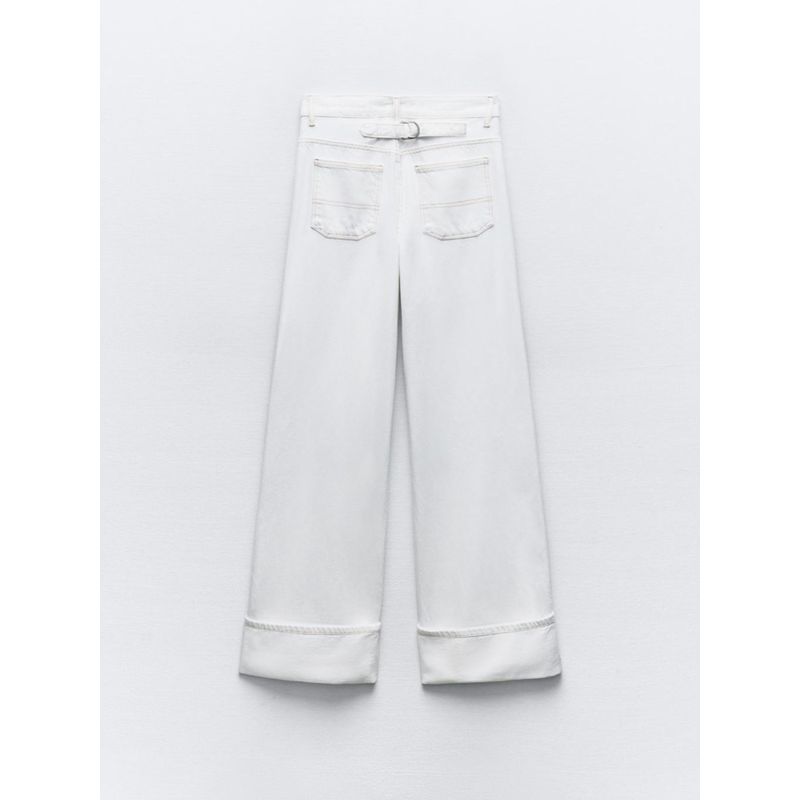Za2024 Summer New Product Women's Clothes High Waist Slim Looking Curling Trousers Denim Loose Pants 6045043 250