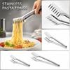 Pince à servir les pâtes en acier inoxydable Fourchette à spaghetti Pince alimentaire Attrape-nouilles Ustensile de cuisine pour servir la salade et les pâtes