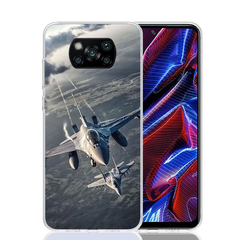 Military Aircraft Warship Fighter Case Phone Cover for Xiaomi Redmi Note 10 9 9S 8 8T 7 5 Pro Mi 12T 11T 10T 9T 12 11 Lite A3 A2