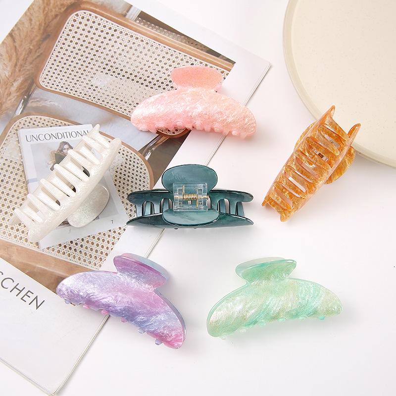 1pc Starry Sky Acrylic Hair Clip for Women, Shower, Shower, Hair Grab, Candy Color Sparkling Powder Top Clip Jewelry for Women