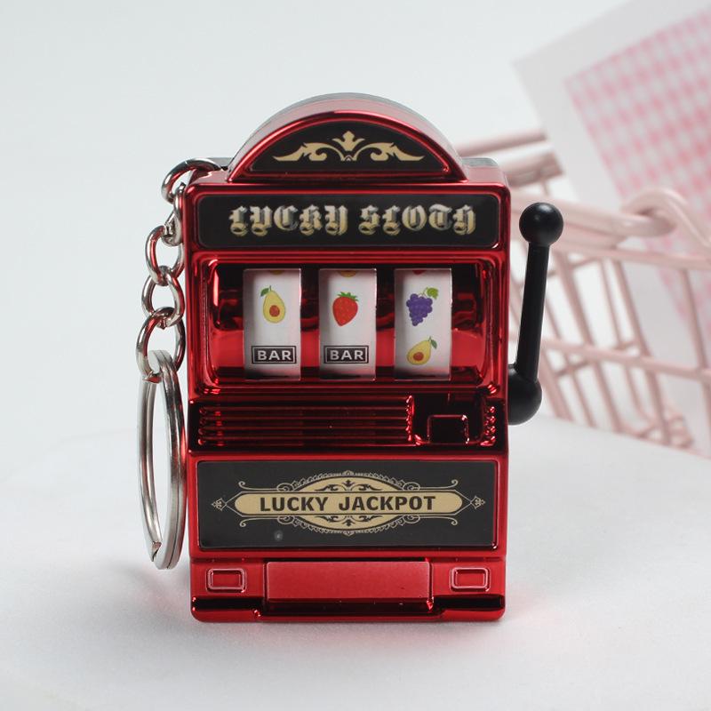 Retro Fruit Slot Machine Keychain Toy Pendant