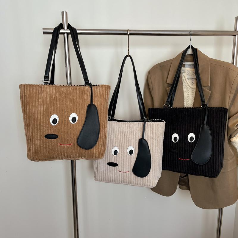 Corduroy Tote Bag Women's Shoulder Bag Large Capacity Multi-Function Backpack