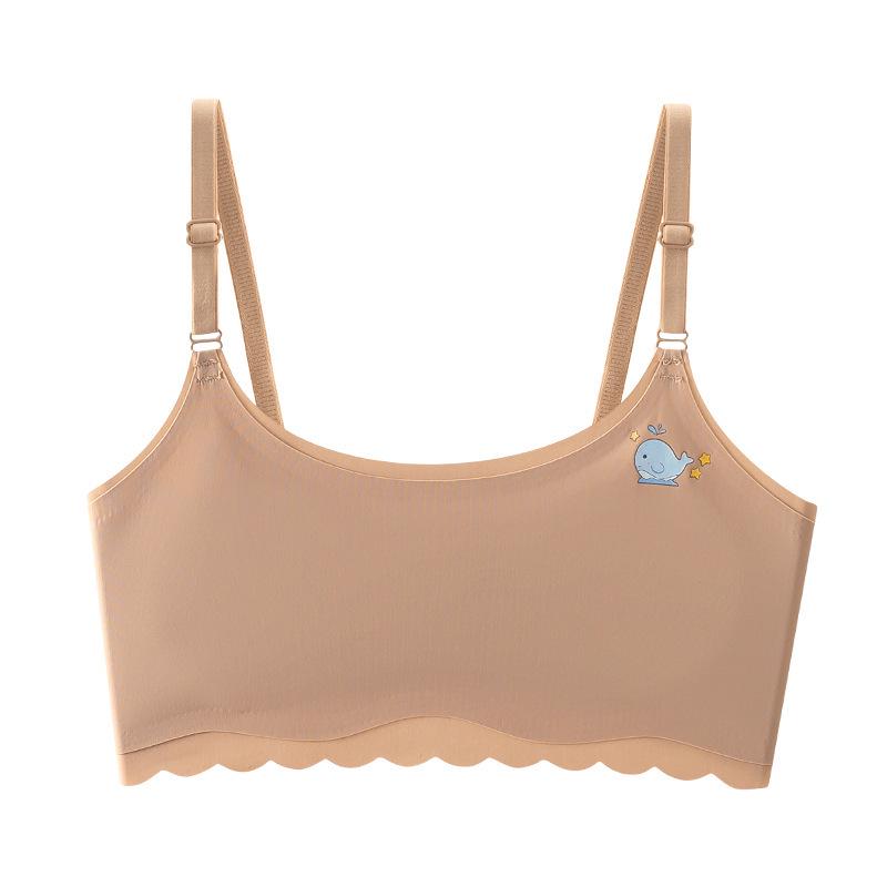 Girls  Fixed Cup Training Bra for Ages 9-12 - Junior High Student Vest L (70-95 jin)
