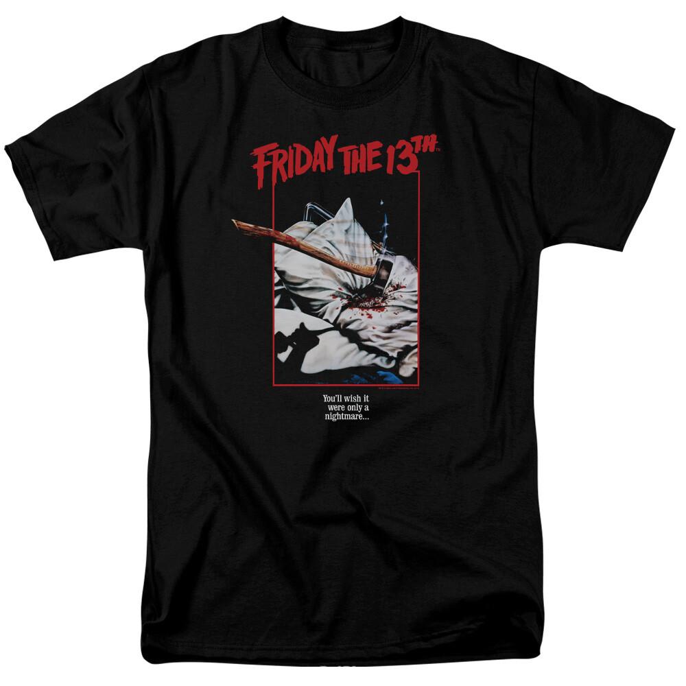 Friday The 13th Axe Poster T Shirt Licensed Horror Movie Retro Classic Tee Black
