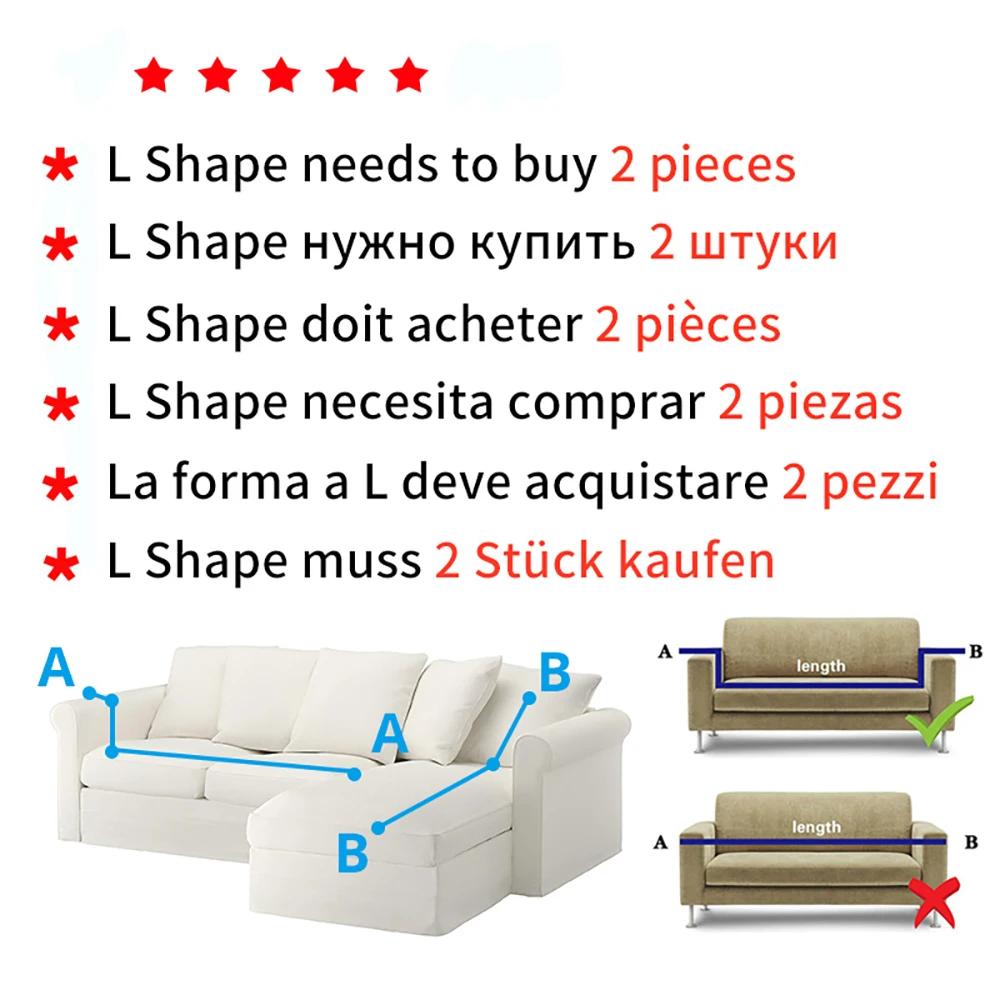 Super Soft Velvet Sofa Cover For Living Room Elastic L Shaped Chaiselongue Corner Couch Slipcover Washable Armchair Sofa Covers