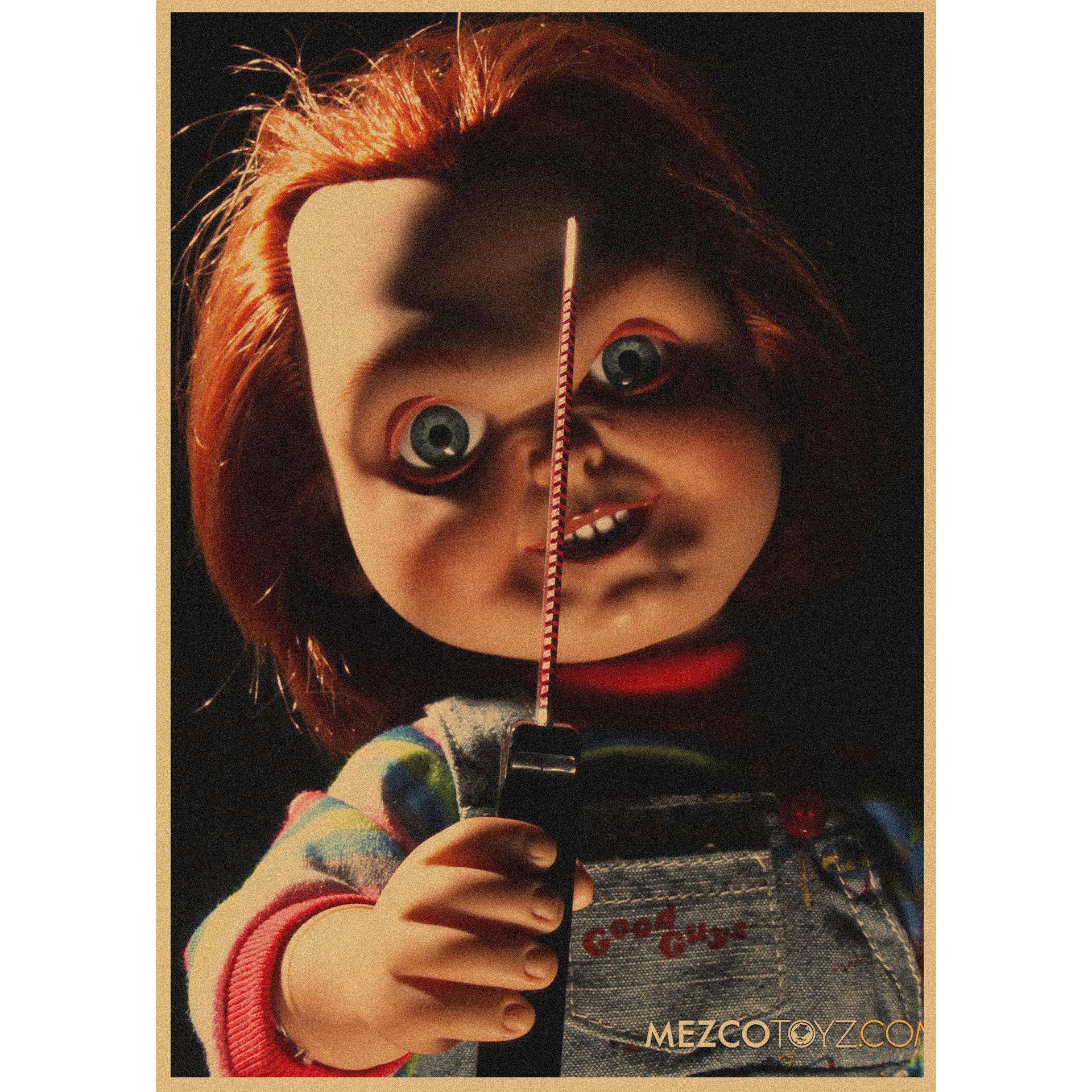 

Chucky Killer Doll: Bride of Chucky Retro Movie Poster - Kraft Paper Decorative Wall Art Mural 29.7X42cm