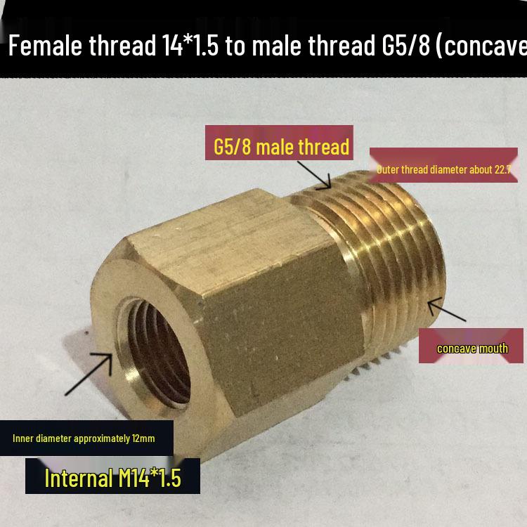 Riduttore di Pressione Ossigeno - Valvola con Filettatura Femmina G5/8 a Raccordo Maschio 5/8 in Rame