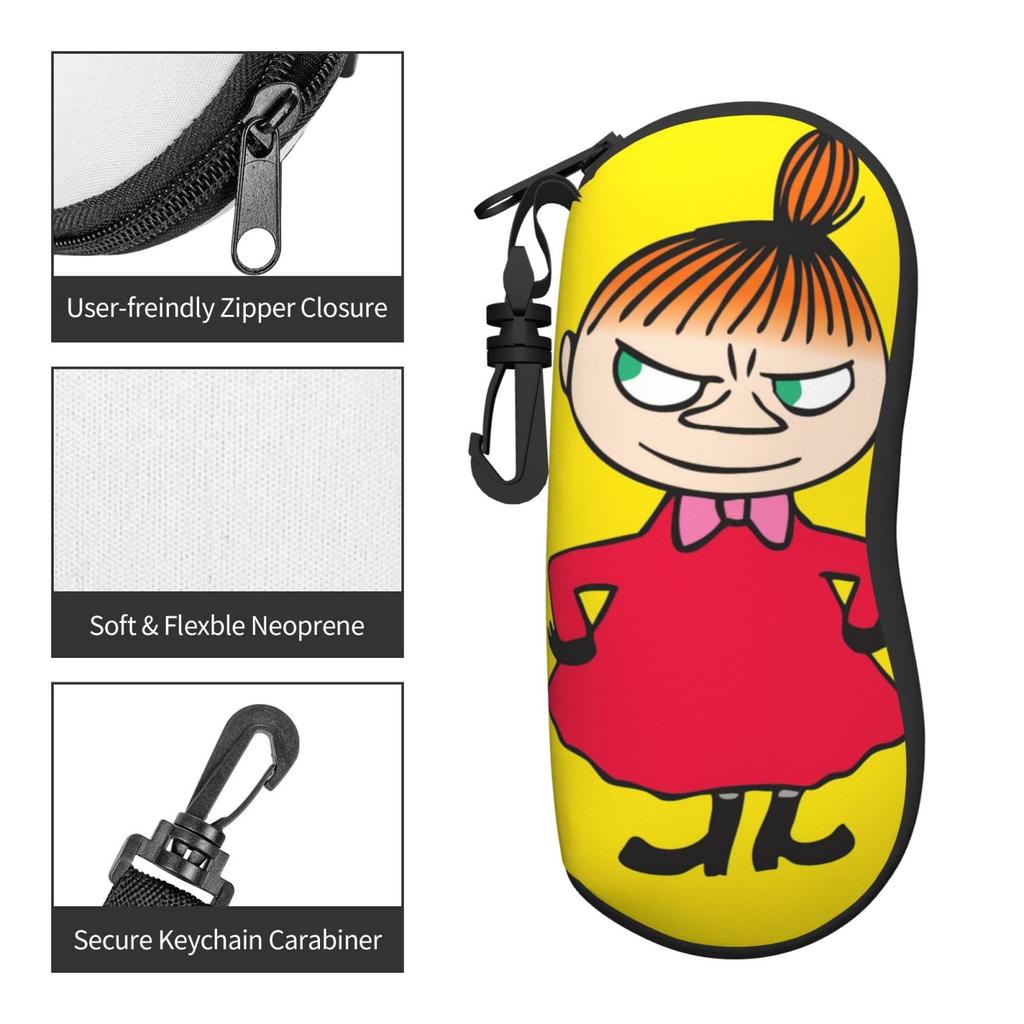 Moomin Little My Eyeglasses Stylish and Cute Eyeglasses Bag with Soft Neoprene with Zipper Closure [HTSW] Case/Bag, Pouch/Sunglasses Hook,