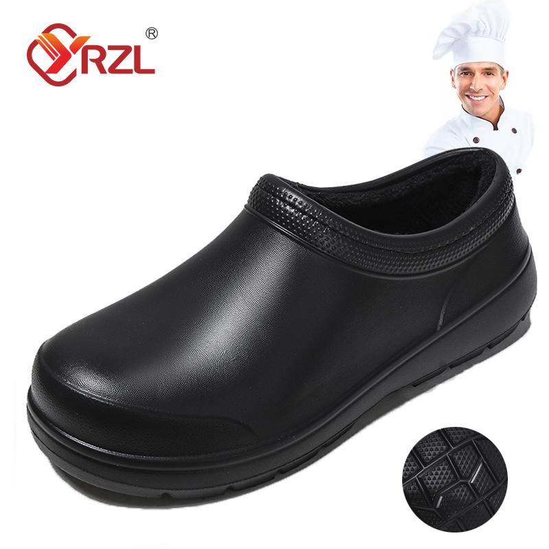 Men's Chef Shoes Waterproof Oilproof Kitchen Shoes Non-slip Garden Clogs Man Winter Warm Work Shoe EVA Sandal Casual Shoes