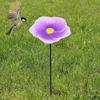 Flower Bird Bath Iron Bird Feeder Tray with Stake Outdoor Water Feeder