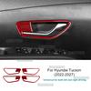 Real Soft Carbon Fiber Sticker For Hyundai Tucson NX4 2022 2023 2024 2025 2026 2027 Car Interior Door Dandle Frame Interior Trim.