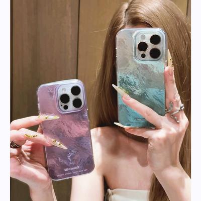 Glacier Pattern Gradient Blue and Purple Suitable for Apple 16 ProMax Mobile Phone Case IPhone 15/14p/13min