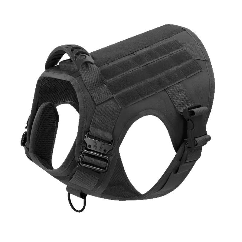 Tactical Leash and Harness Set, Nylon, for Large Dogs, Including a Dog Vest and a Pet Chest and Neck Collar