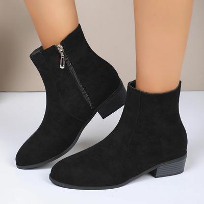 Women Boots Winter 2025 New Suede Dress Warm Boots Women Fashion Mid-Heel Warm Ankle Boots Comfortable Outdoor Shoes for Women