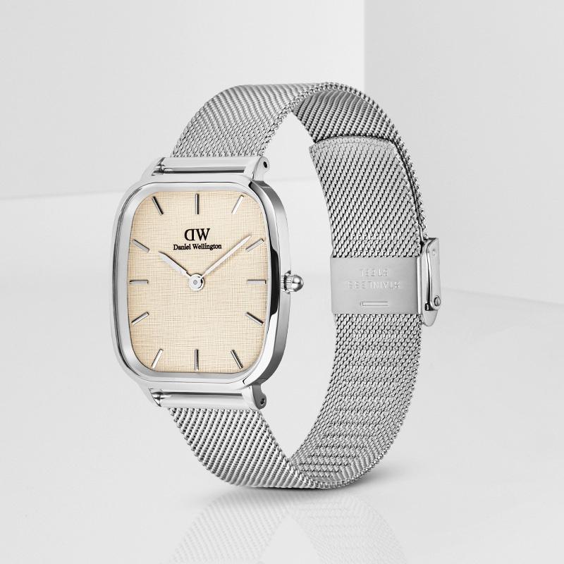 DANIEL WELLINGTON Style Series Watch Quartz Movement Stainless Steel Strap Beige Dial Men's Watch Simple Retro DW00100814