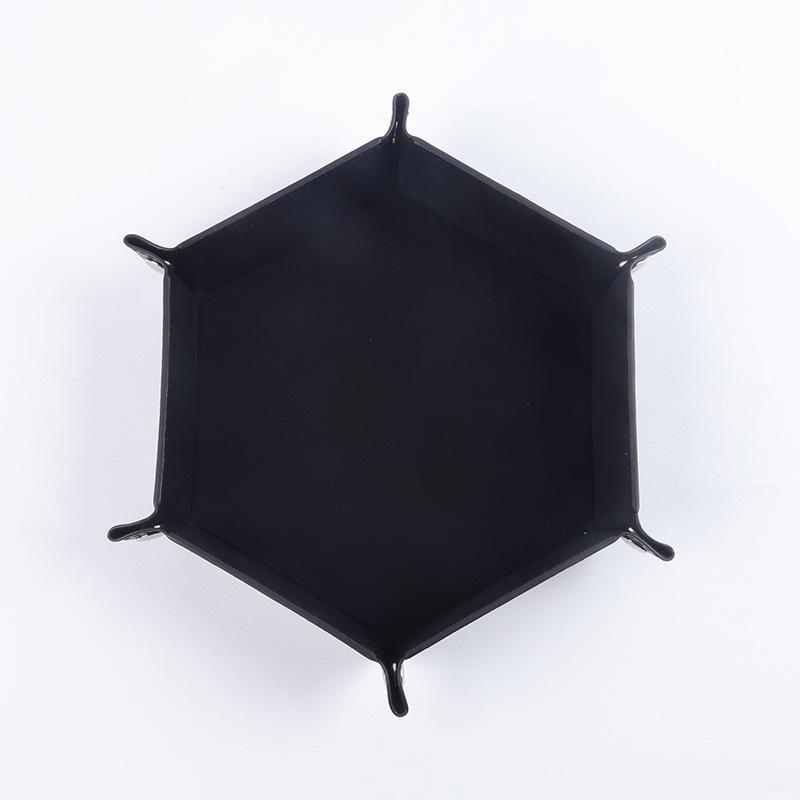 Hexagonal Velvet Foldable Dice and Storage Tray