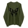 Damska bluza z nadrukiem motylkowym z długim rękawem