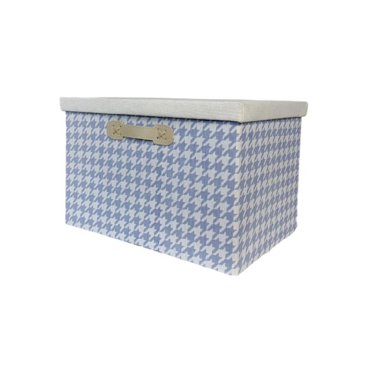 Stylish Houndstooth Pattern Foldable Storage Container Fabric Foldable Box for Space Organization In Vehicle Homes